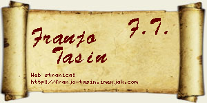 Franjo Tašin vizit kartica
